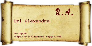 Uri Alexandra névjegykártya